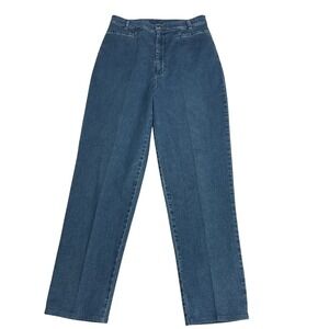 Vintage JW Collection Bareback High Waisted‎ Straight Leg Solid Jeans Blue Sz 12